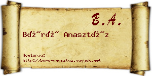 Báró Anasztáz névjegykártya